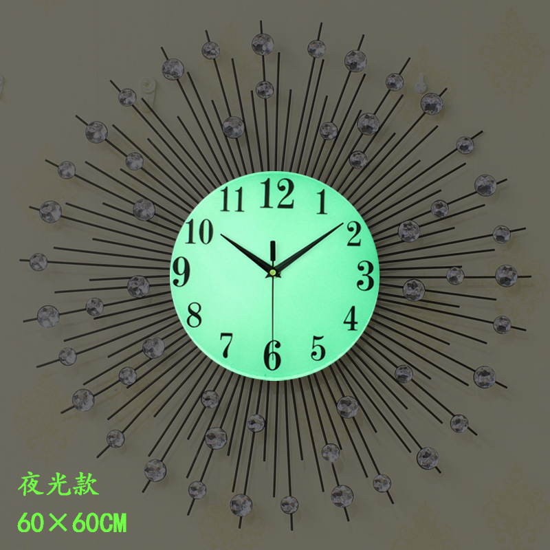 满天星创意圆形时尚装饰墙面挂钟客餐厅大气钟表一件代发爆款