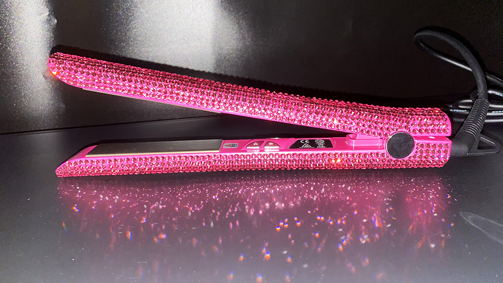 镶钻直发棒贴钻直发器粘钻直卷两用夹板机烫发器贴满钻石