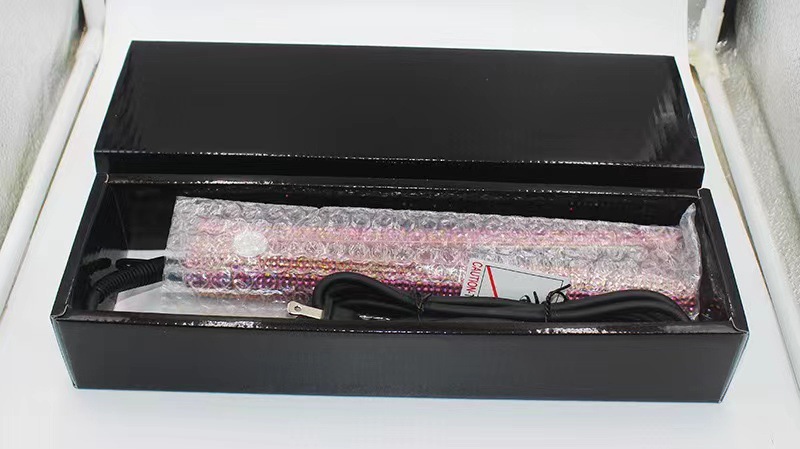 镶钻直发棒贴钻直发器粘钻直卷两用夹板机烫发器贴满钻石