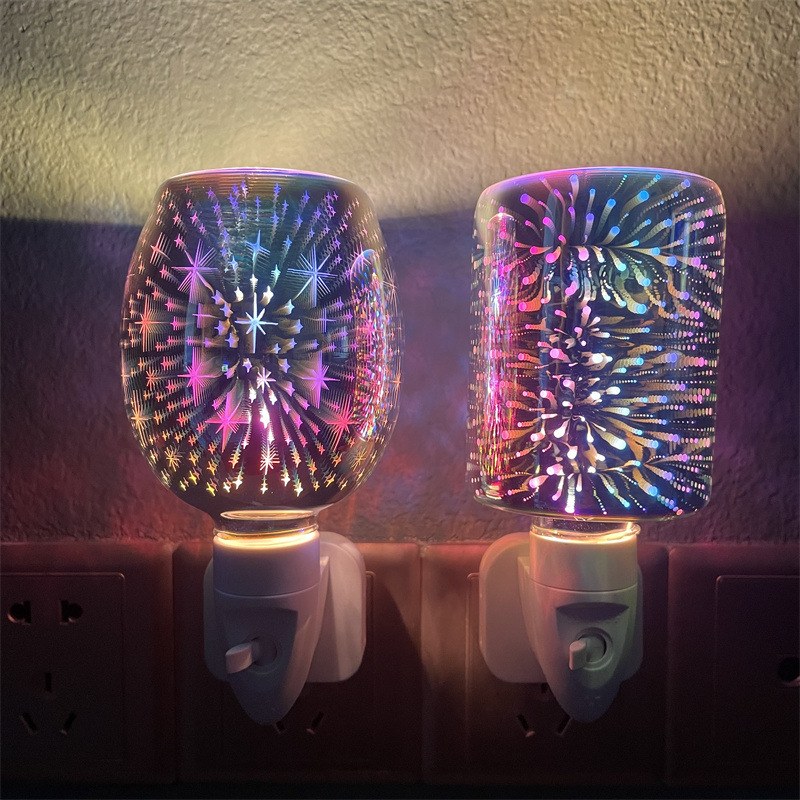 香薰融蜡灯两个装3D炫彩融蜡器插电式玻璃加热无火香薰灯