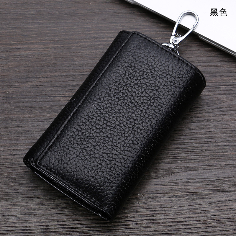 真皮钥匙包男女多功能三折钱包头层牛皮钥匙扣包时尚潮卡位零钱包
