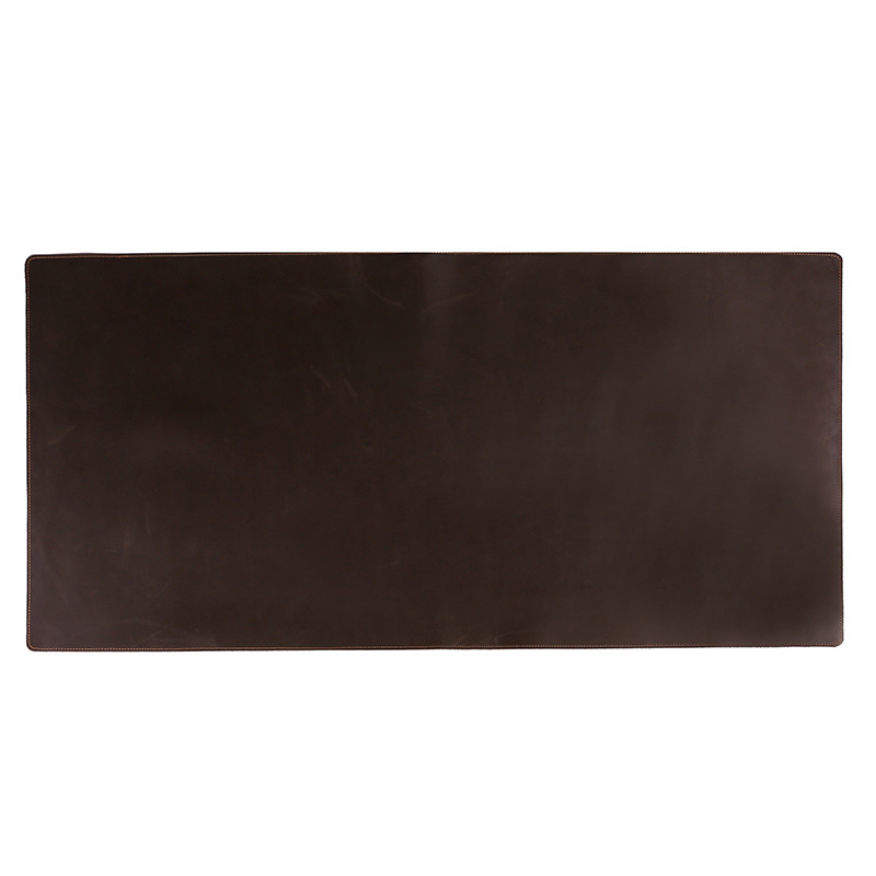 加厚疯马牛皮电脑桌垫耐刮耐磨真皮鼠标垫办公解压写字防水皮垫