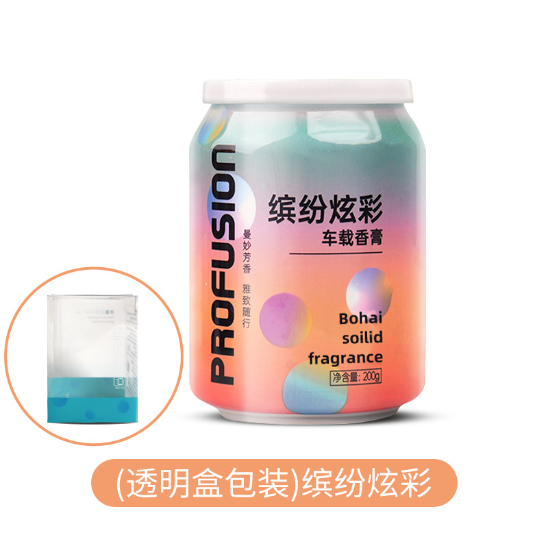车载香膏网红炫彩可乐罐香熏 车用固体香膏易拉罐香薰杯 汽车香水