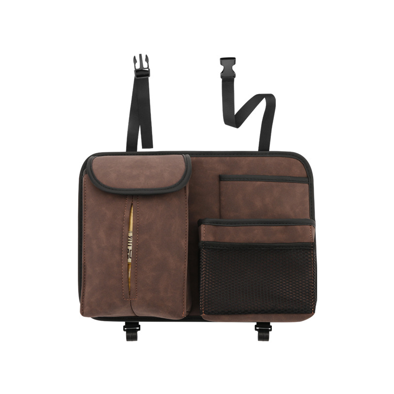 汽车椅背收纳袋挂袋车载椅背置物袋带挂钩翻毛皮抽纸盒车用纸巾盒