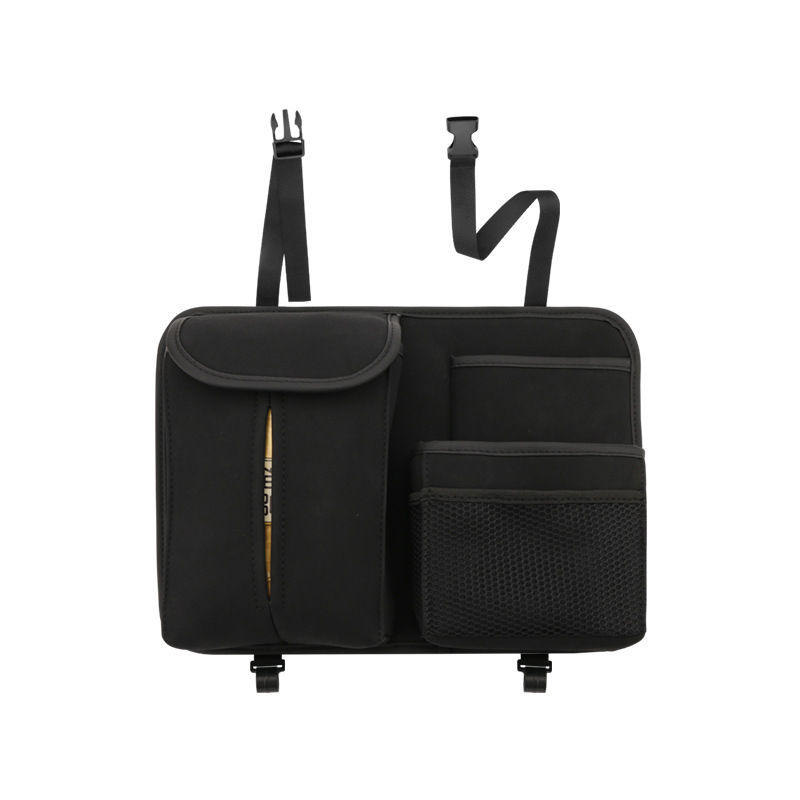 汽车椅背收纳袋挂袋车载椅背置物袋带挂钩翻毛皮抽纸盒车用纸巾盒