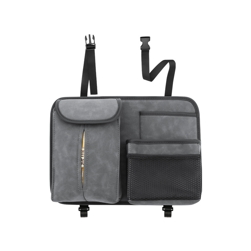 汽车椅背收纳袋挂袋车载椅背置物袋带挂钩翻毛皮抽纸盒车用纸巾盒