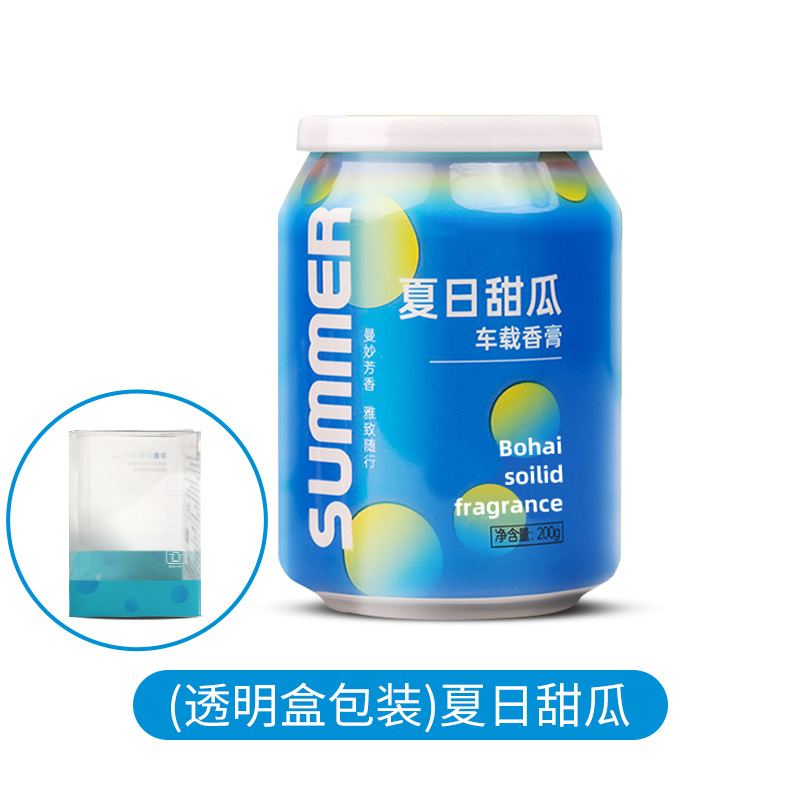 车载香膏网红炫彩可乐罐香熏 车用固体香膏易拉罐香薰杯 汽车香水
