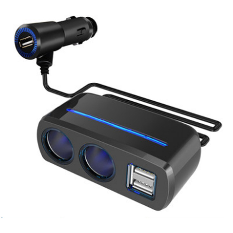 点烟器一拖三多功能转接多用插头USB汽车一拖二转换器车载充电器