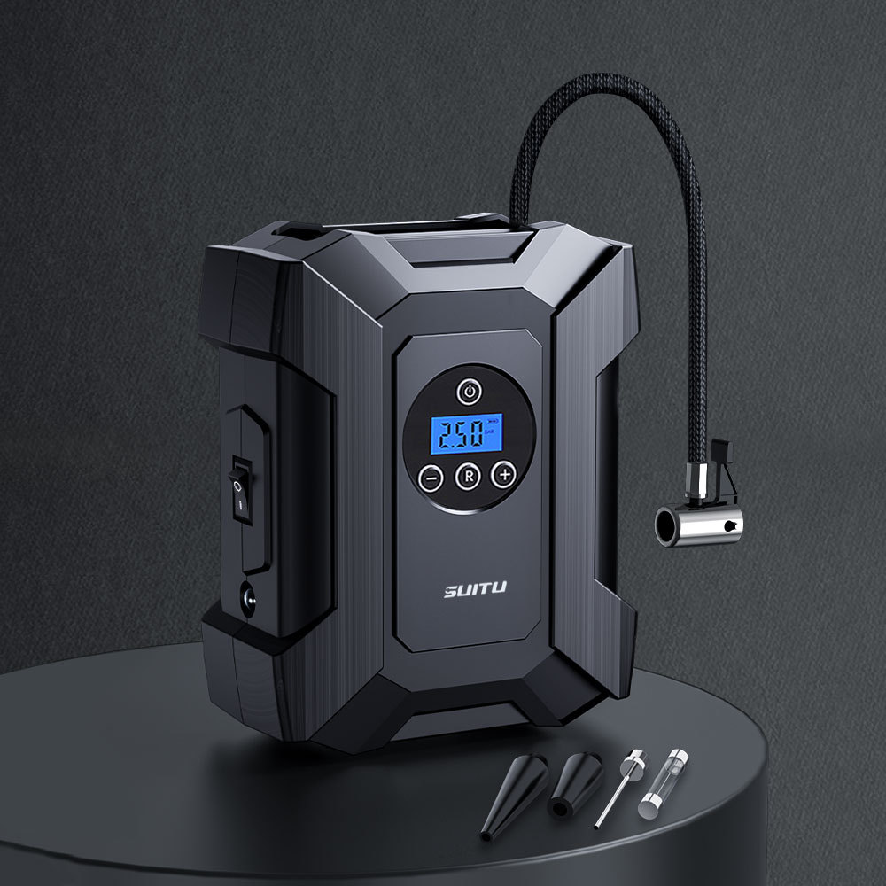 车载充气泵小轿车便携式汽车电动轮胎多功能加气泵12v车用打气筒