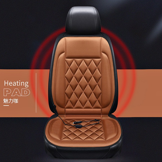 汽车加热坐垫冬季12V电加热坐垫车载座椅改装车用毛绒坐垫