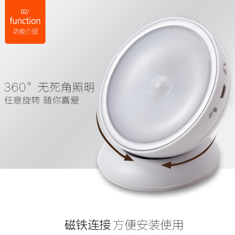 跨境专供 小夜灯led人体感应灯夜光灯3d卧室楼梯过道光控壁灯创意