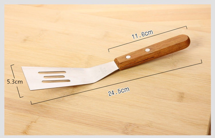 木柄铲不锈钢手抓饼铲子铁板烧平铲食品铲子生煎扒铲煎饼牛排工具