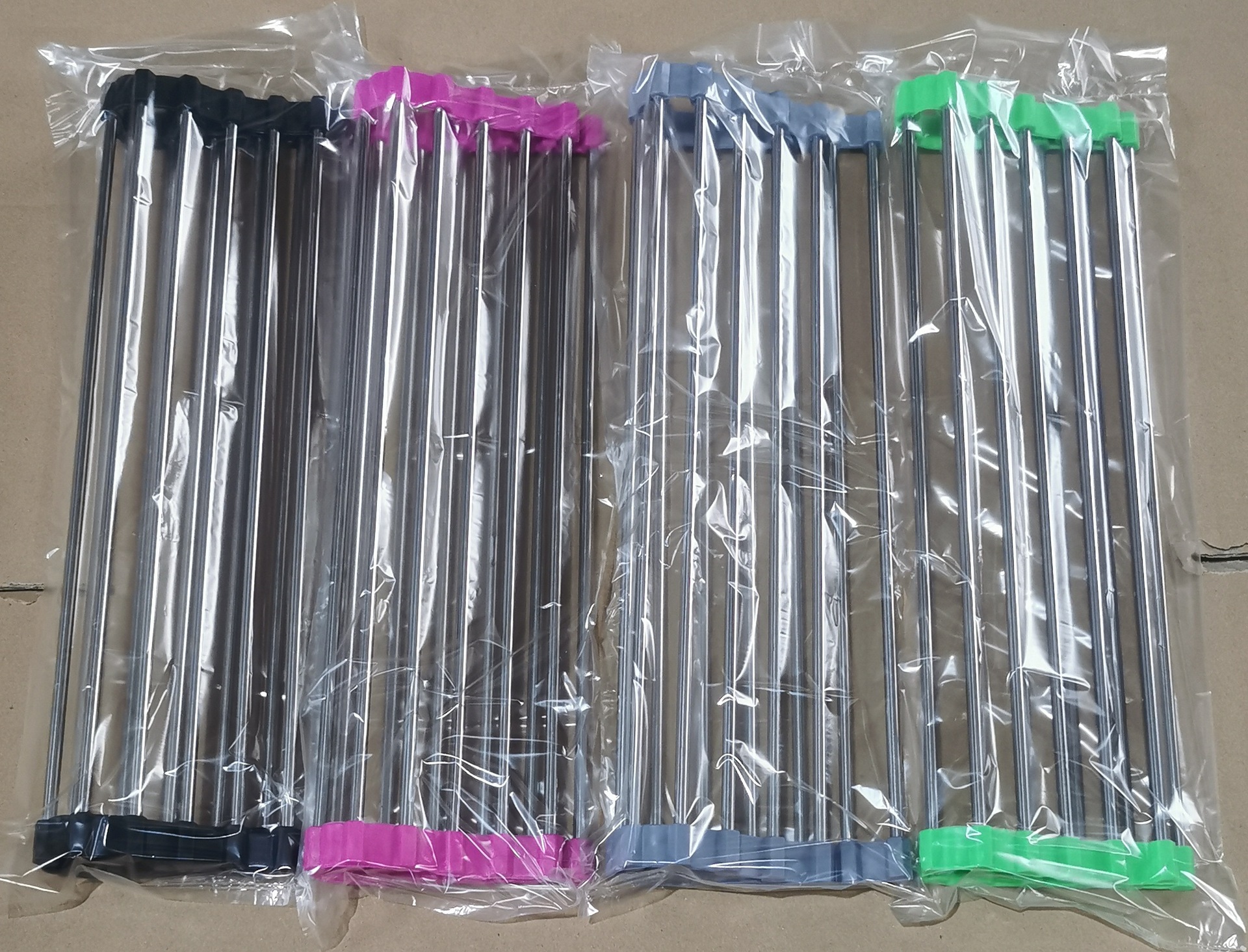 厨房水槽沥水架沥水蓝水池硅胶洗菜盆可折叠洗碗卷帘厨盆架滤水垫