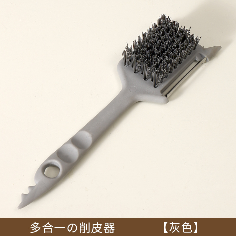 多功能水果刨带刷子厨房可挂式蔬菜清洁刷刨水果削皮器苹果削皮刀
