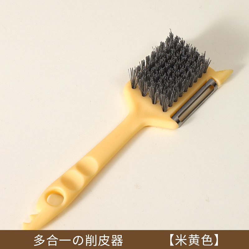 多功能水果刨带刷子厨房可挂式蔬菜清洁刷刨水果削皮器苹果削皮刀