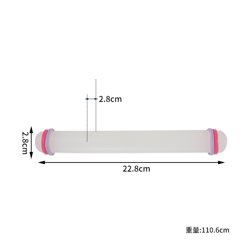 DIY烘焙蛋糕工具塑料PP不粘面棒带圈23cm糖皮不粘擀面杖蛋糕烘焙