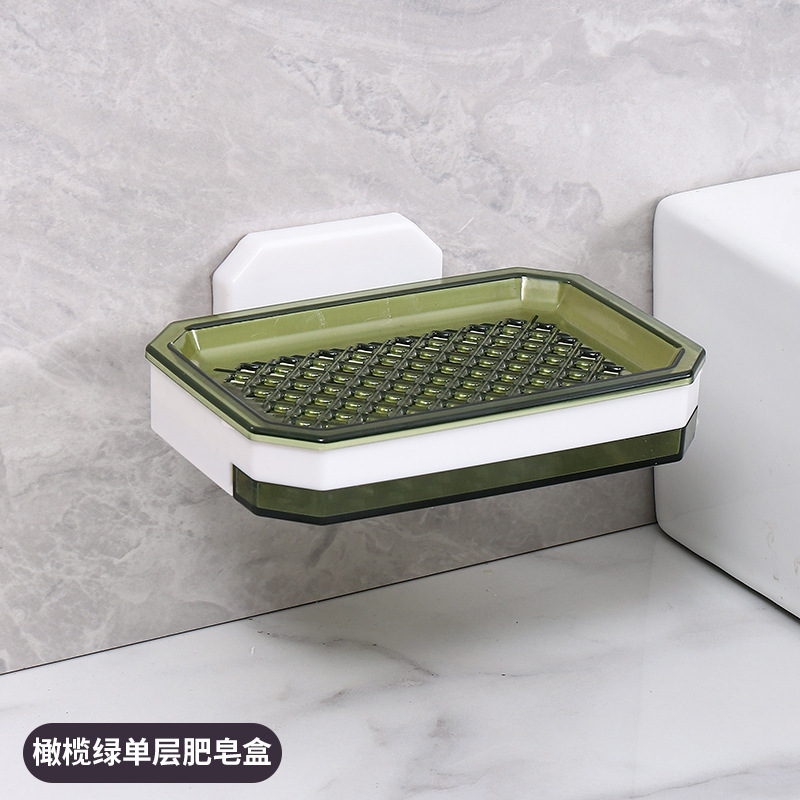 肥皂盒壁挂式沥水家用高档新款卫生间浴室放香皂双层置物架免打孔
