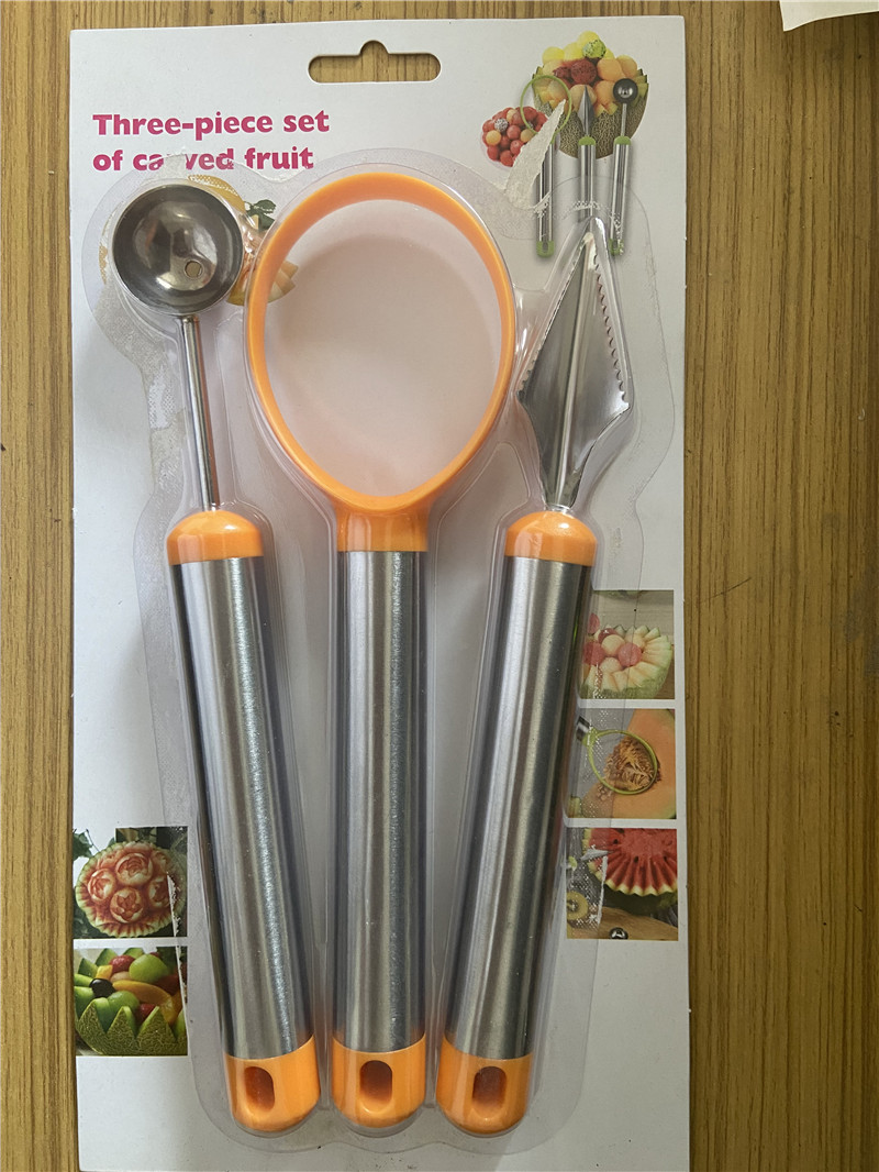 家用切水果神器不锈钢挖球切西瓜挖球勺雕花刀分割器拼盘工具套装