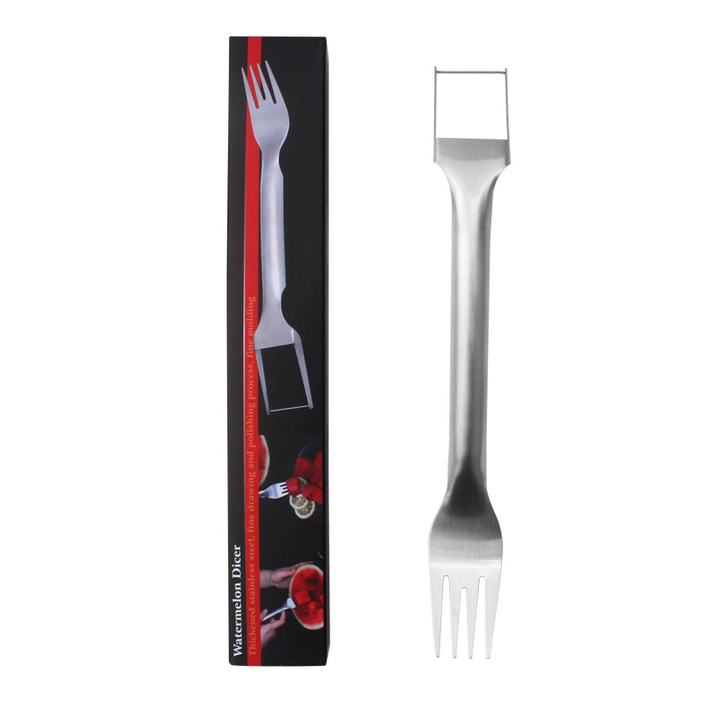 双头不锈钢西瓜切刀叉西瓜切块丁神器多功能西瓜叉多用水果分割器