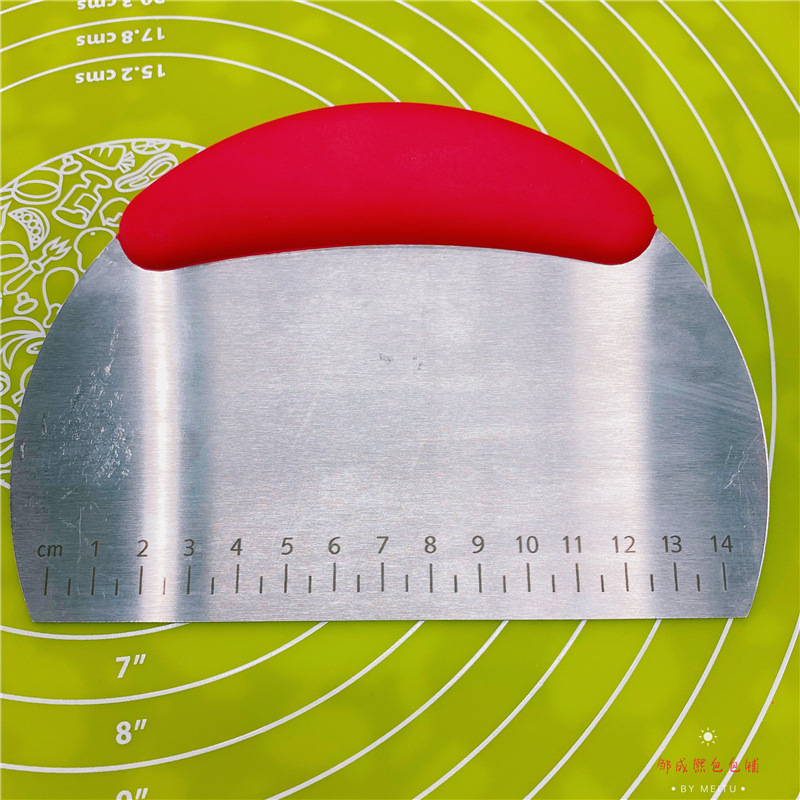 不锈钢防滑切面到家用带刻度面团切条刀牛轧糖雪花酥切刀烘焙工具