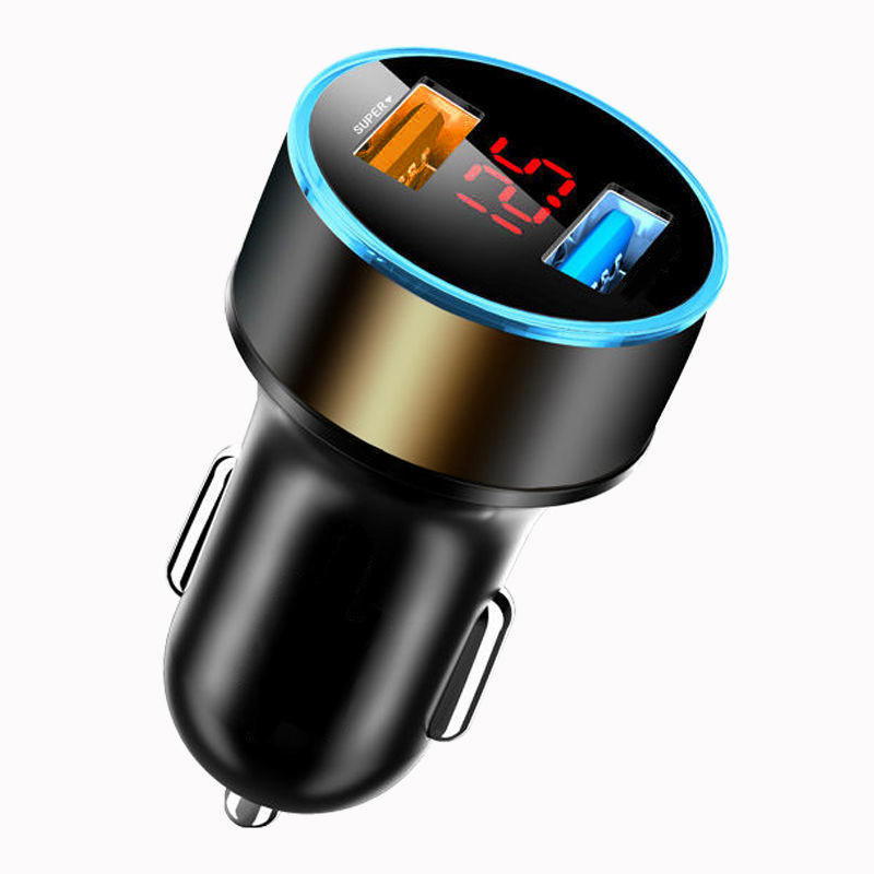 车载充电器超级快充车充点烟器100瓦全兼容合金数显车载快充头