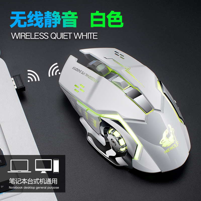 Free Wolf X8 Wireless Charging Game Mouse Mute Luminous Mechanical Mouse Amazon eBay Cross-border Wish