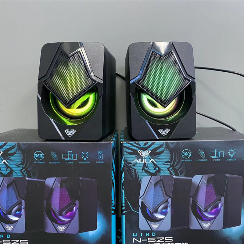 Cross-border Spider N-525 Wired Computer Desktop Luminous Sound Laptop Desktop Computer Game External Speaker
