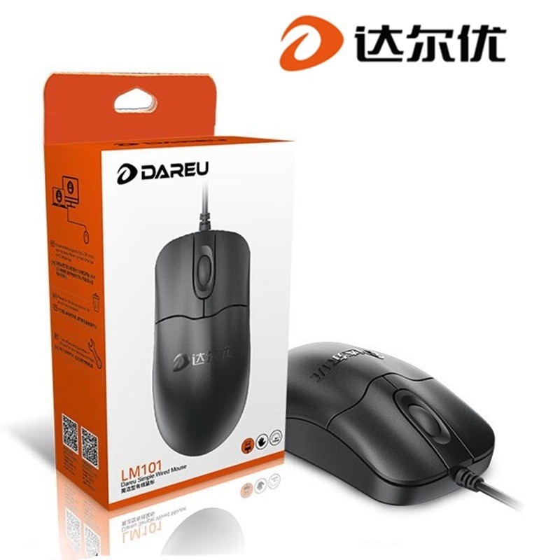 达尔优LM101 有线usb鼠标商务办公家用游戏台式机笔记本电脑鼠标