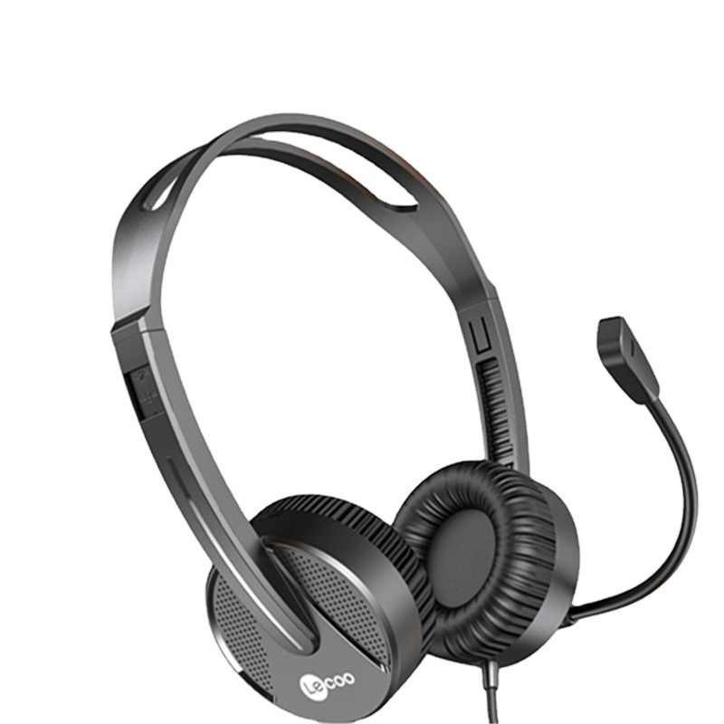 跨境 来酷HT106有线头戴式耳机耳麦网课单孔笔记本台式电脑亚马狲