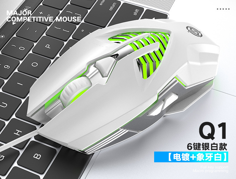 竞技游戏鼠标usb6键宏定义金属鼠标台式笔记本鼠标跨境亚马狲eBay