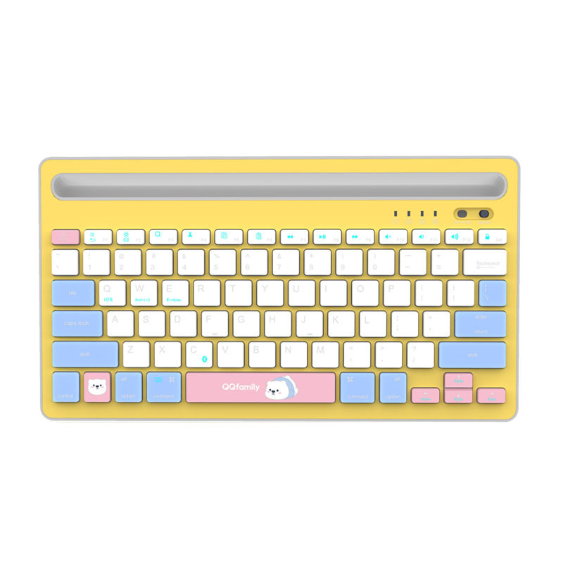 新盟QK300无线蓝牙键盘键盘便携超薄键盘 台式笔记本电脑键盘商务