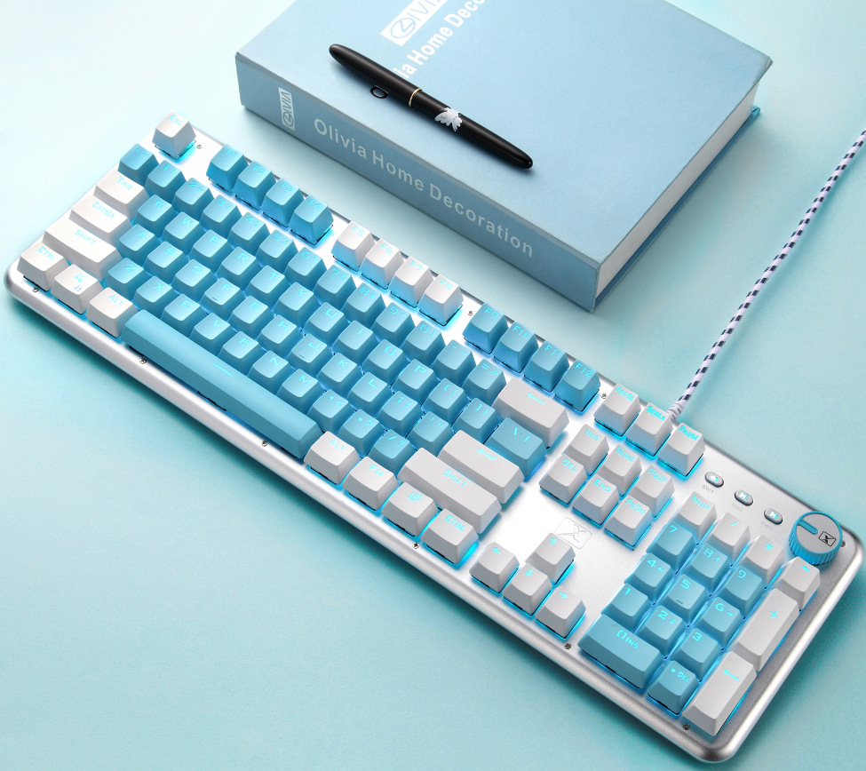 新盟X9蒸汽朋克圆键复古键盘游戏网吧真机械键盘游戏电竞拼色跨境