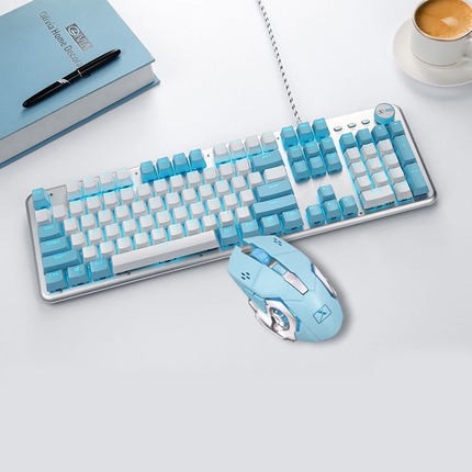 新盟K913真机械键盘青轴游戏电竞办公台式机笔记本拼色个性客制化