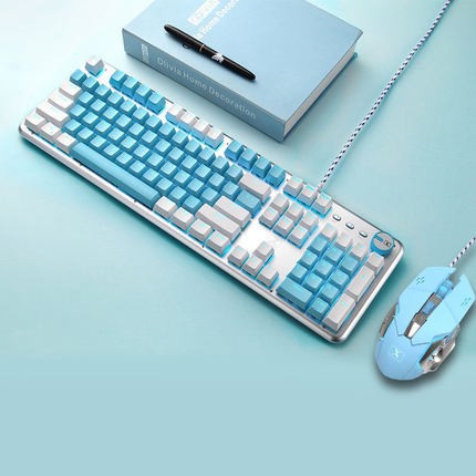 新盟K913真机械键盘青轴游戏电竞办公台式机笔记本拼色个性客制化