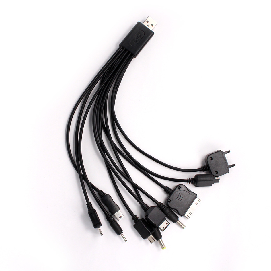 USB手机充电线  十合一线   1拖10充电线   多种接口  可同时使用