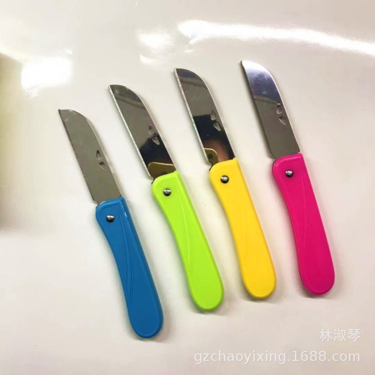 Factory direct selling stainless steel folding fruit knife, melon and fruit peeler, kitchen gadget, fruit peeler, portable peeler