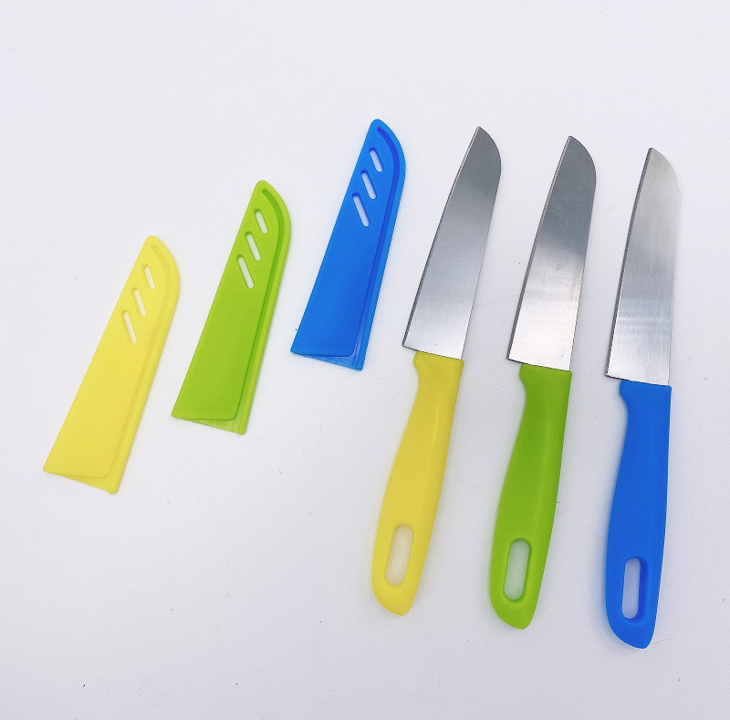 糖果色水果刀便携式刀套水果削皮刀具家用不锈钢水果刀果皮小刀