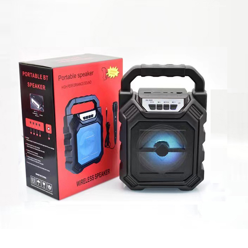 4寸蓝牙音响户外广场舞便携式低音炮家用麦克风K歌电脑小音箱批发