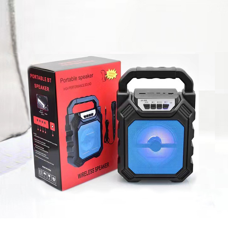 4寸蓝牙音响户外广场舞便携式低音炮家用麦克风K歌电脑小音箱批发