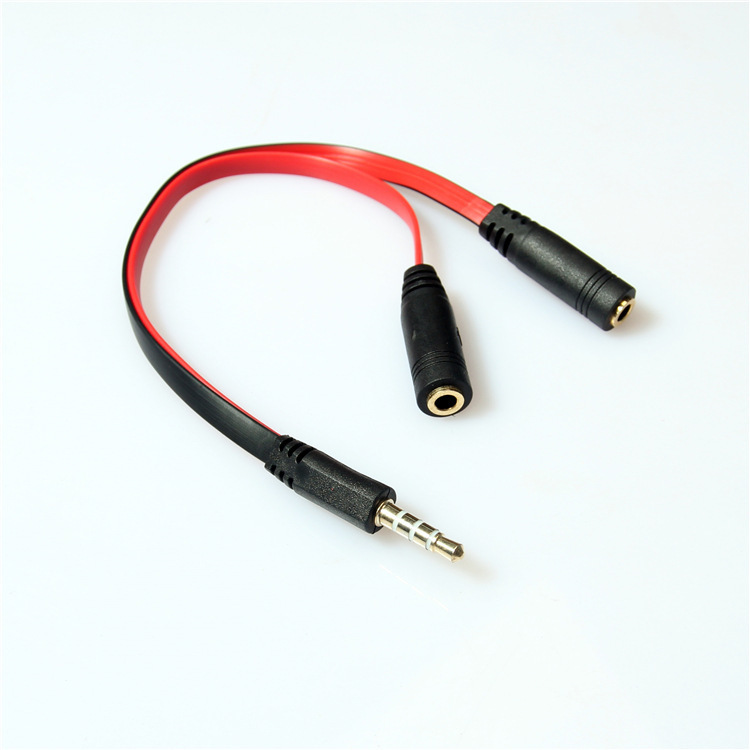 3.5一分二音频线分线器 耳机麦克风转接线 一分二带麦耳机分线器