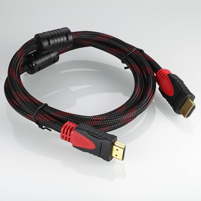 1.4版红黑网双环带编织网 电脑电视机顶盒连接线 HDMI高清线 双环