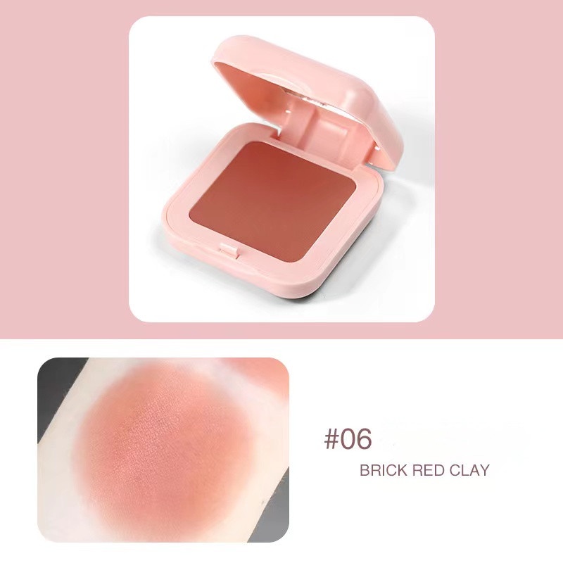 【HUAREN】腮红 6 种美丽的颜色，腮红。 带动肌肤看气场 有哑光和微光两种颜色可供选择，包装中还有一个小刷子