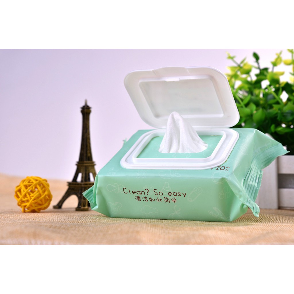 【HUAREN】湿巾，化妆湿巾，120片装，面部湿巾，对皮肤温和。 组织不是片状的。 无酒精