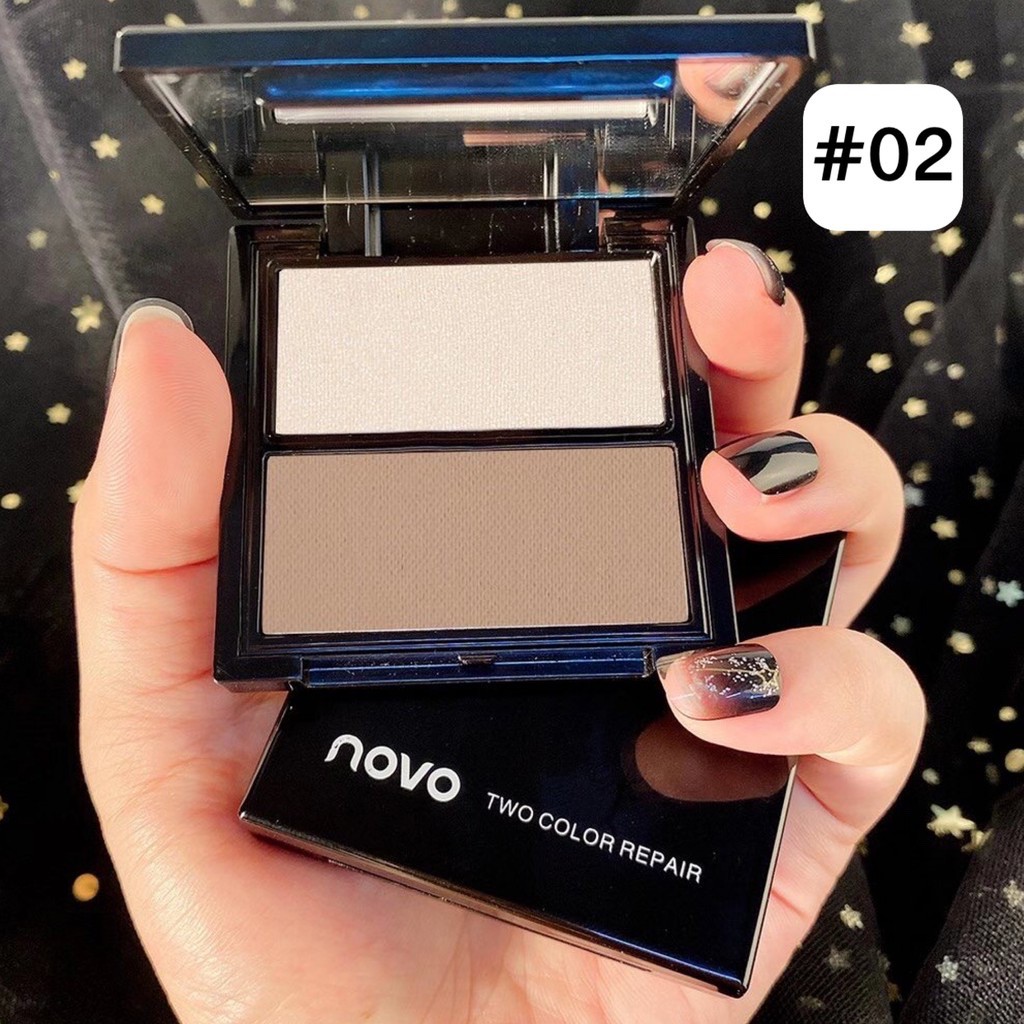 【HUAREN】Contour Highlight 2 合 1 墨盒，美丽的彩色灰尘。 面部框架着色 突出脸部，很漂亮。