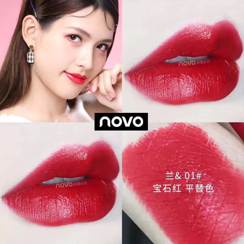 【HUAREN】口红，缎面质地，色彩靓丽，6色，哑光质地，易于涂抹，持久，可爱的包装