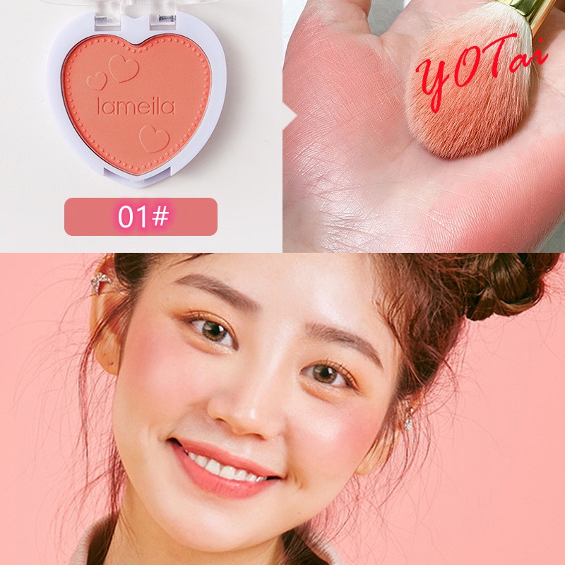 【HUAREN】橘色腮红上的腮红 腮红, 桃粉色, 桃橙色, 质地好, 颜色漂亮, 持久