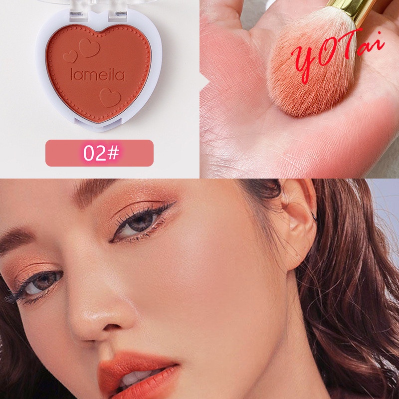 【HUAREN】橘色腮红上的腮红 腮红, 桃粉色, 桃橙色, 质地好, 颜色漂亮, 持久