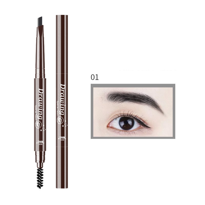 【HUAREN】双头眉笔，防水、持久、防水、自然。 自动旋转眉笔，双头