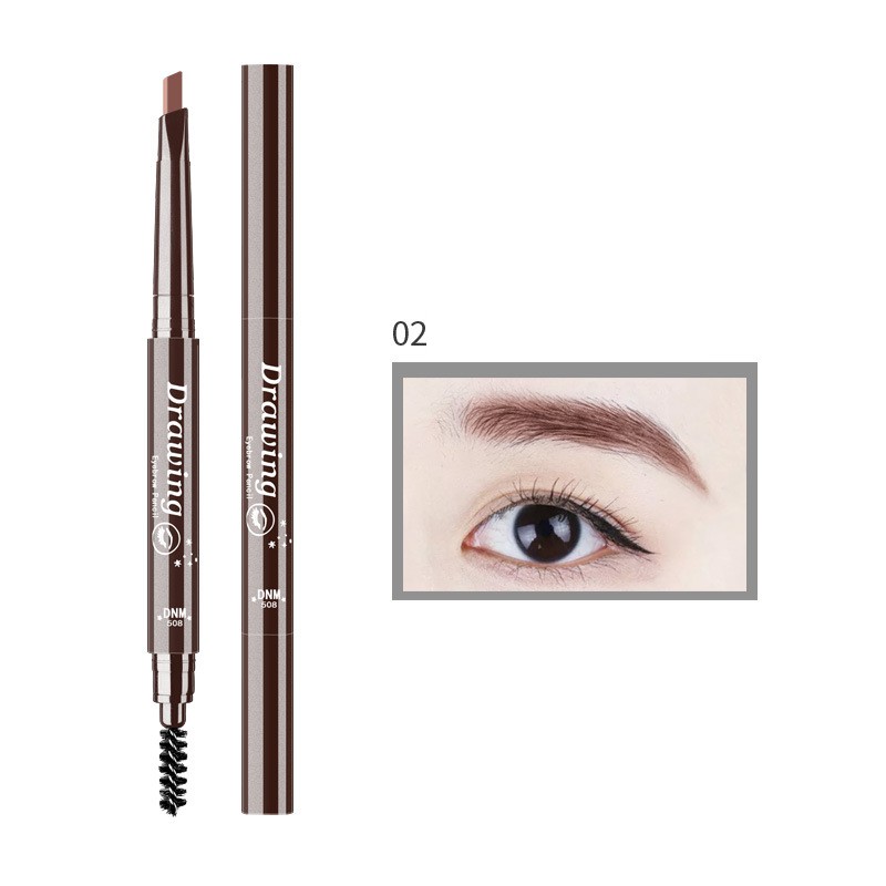 【HUAREN】双头眉笔，防水、持久、防水、自然。 自动旋转眉笔，双头