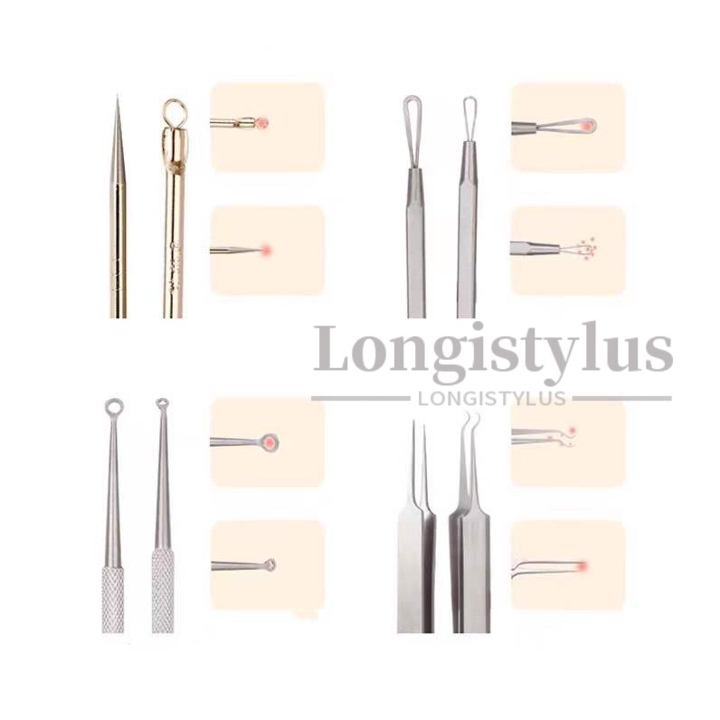 【HUAREN】Acne press 4 件装，4 个独特的痤疮按压盒，优质不锈钢材料。